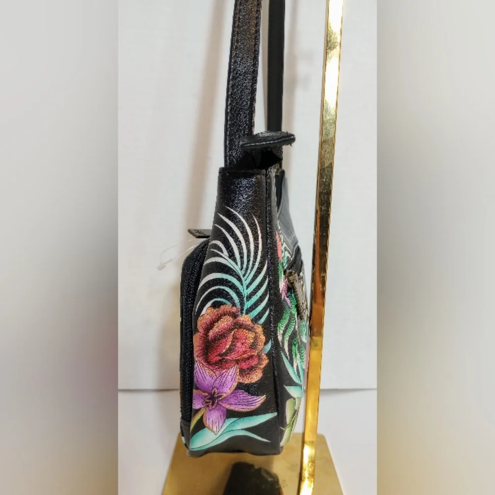 SOLD Anuschka Playful Zebras hand painted leather crossbody & wallet set NWOT - Picture 6 of 16